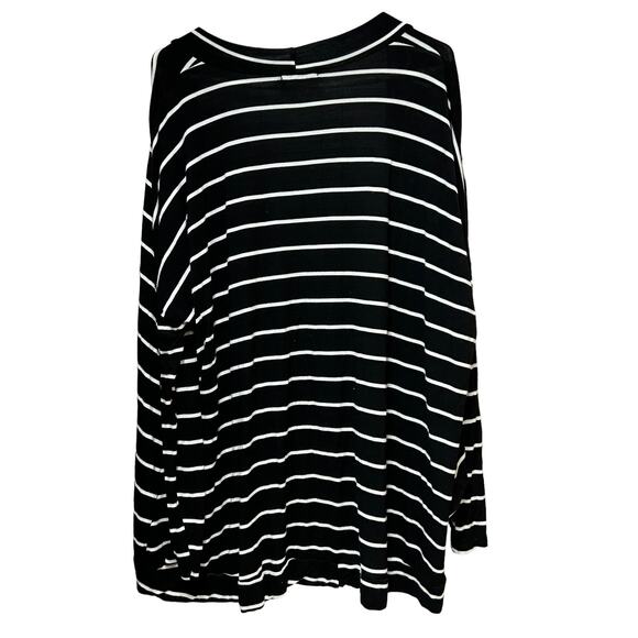 Promesa Butter Soft‎ Sweater Black with White Stripes Size Large - Picture 5 of 6